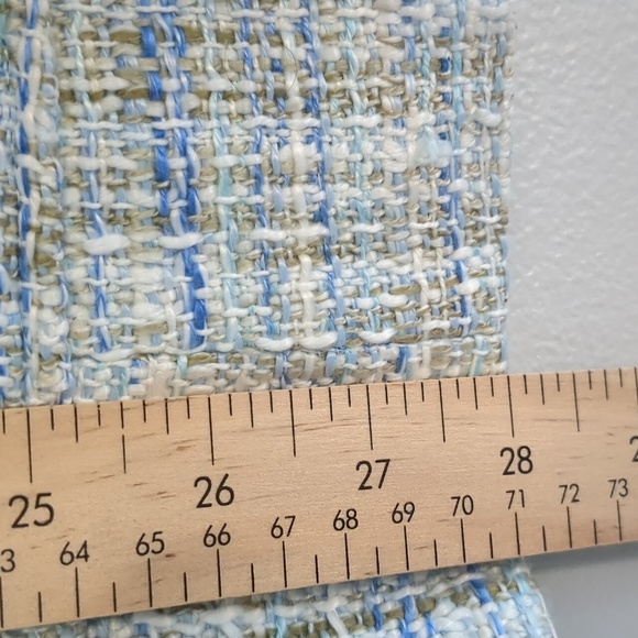 For Cynthia Tweed Blazer Women's SZ 2XL Jacket Blue Cream Corpcore Fringe Formal - Picture 7 of 11